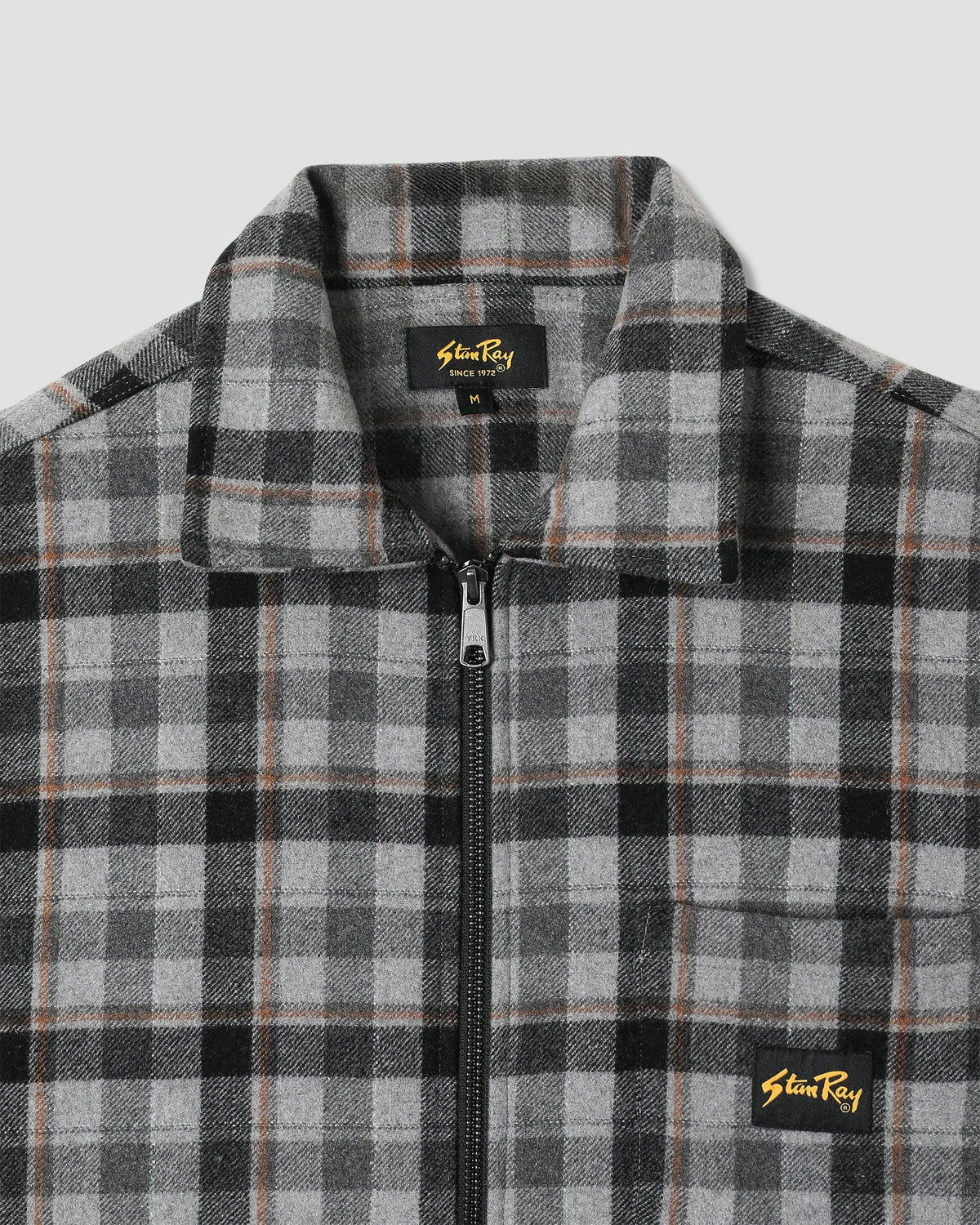 Stan Ray Zip Shirt - Charcoal Plaid