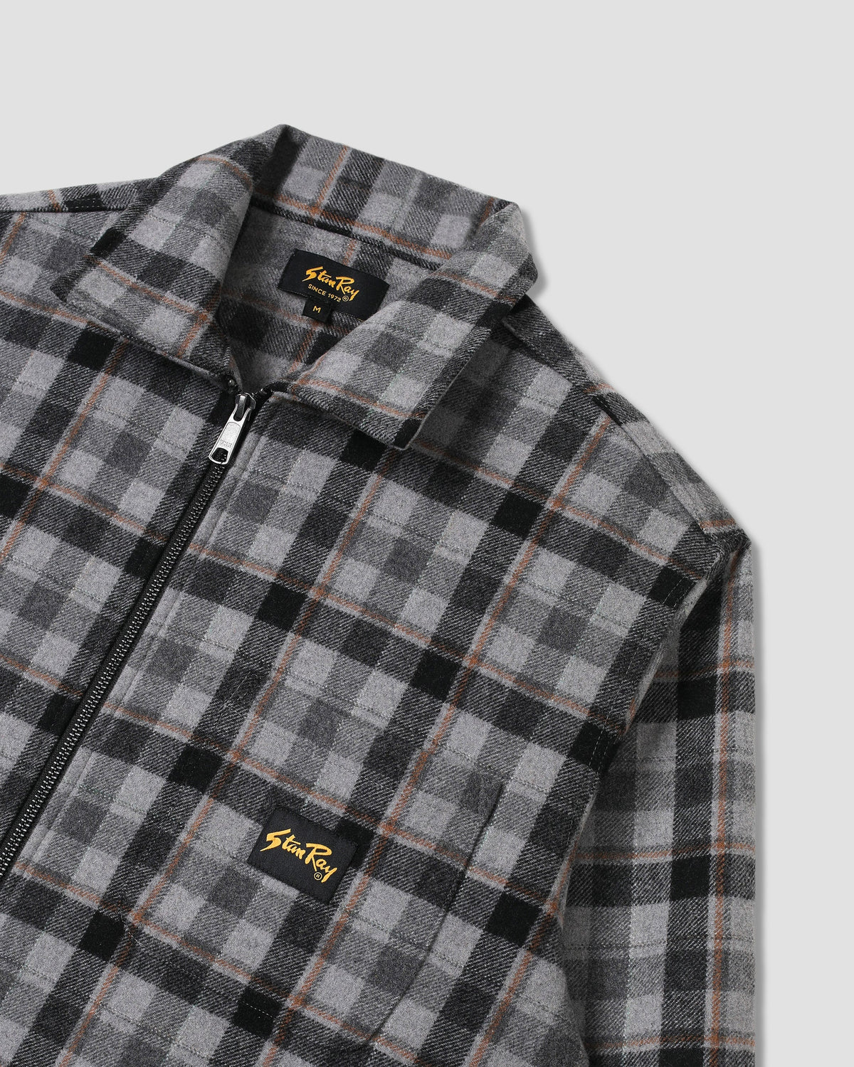 Stan Ray Zip Shirt - Charcoal Plaid