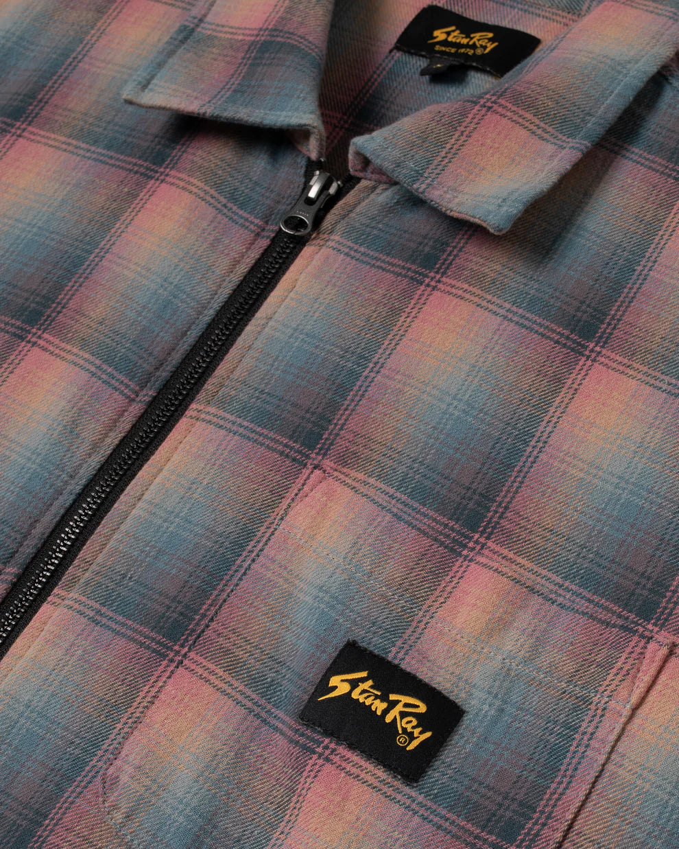Stan Ray Zip Shirt - Pink / Teal