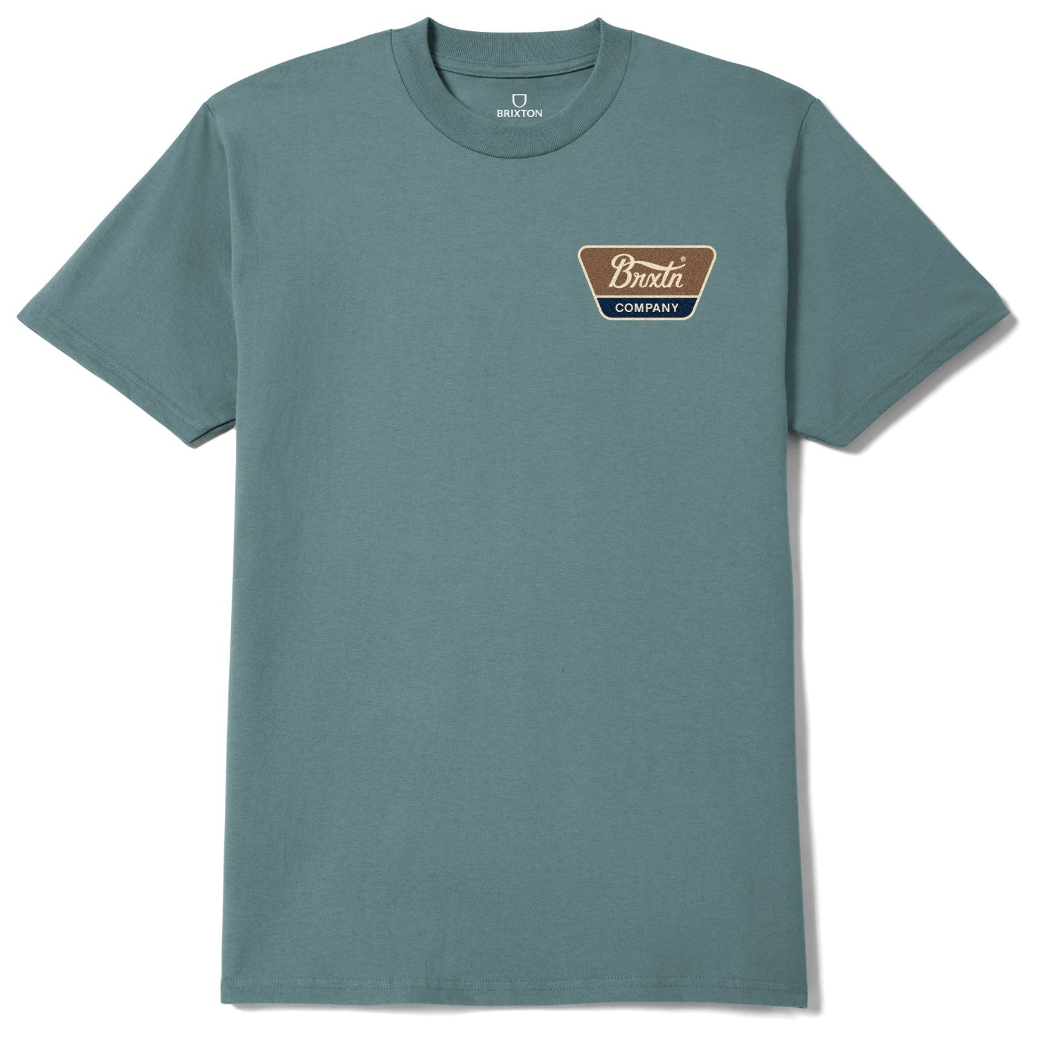Brixton Linwood T-Shirt - Oceon Breeze / Brown