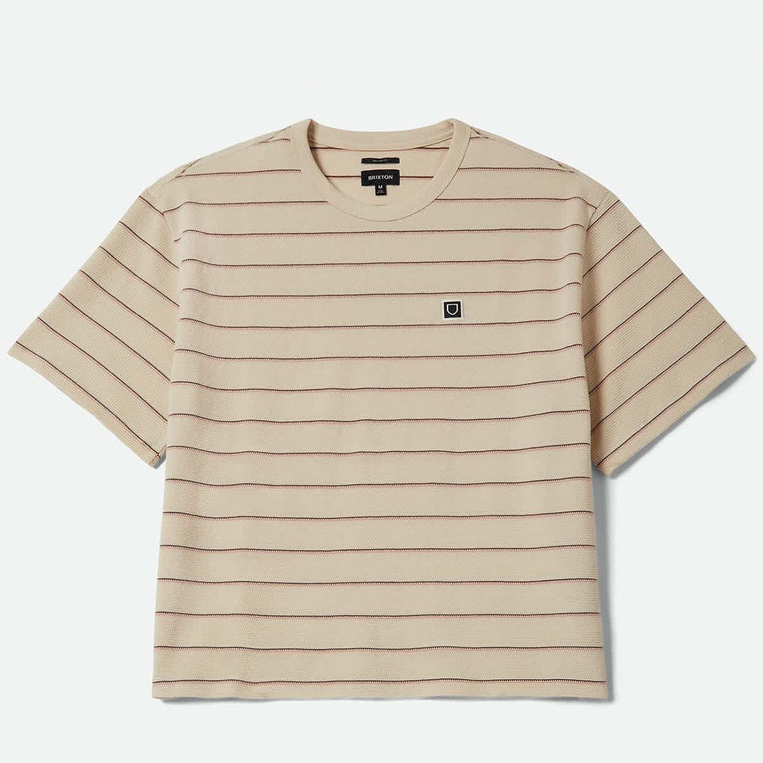 Brixton Shield Pique Knit T-Shirt - Whitecap / Seafoam / Pinecone Brown