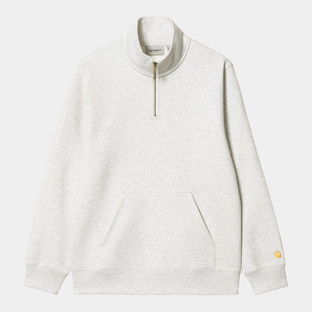 Carhartt WIP Chase Zip Neck - Ash Heather / Gold