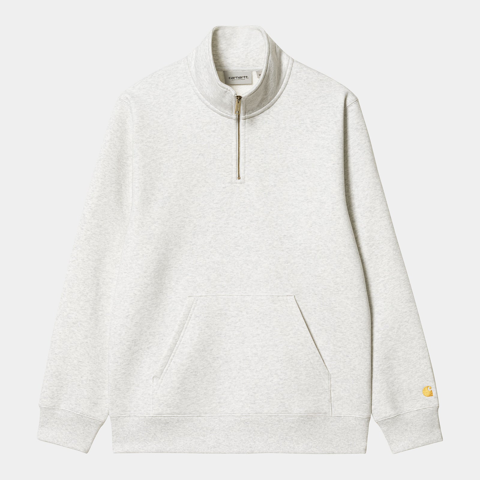 Carhartt WIP Chase Zip Neck - Ash Heather / Gold
