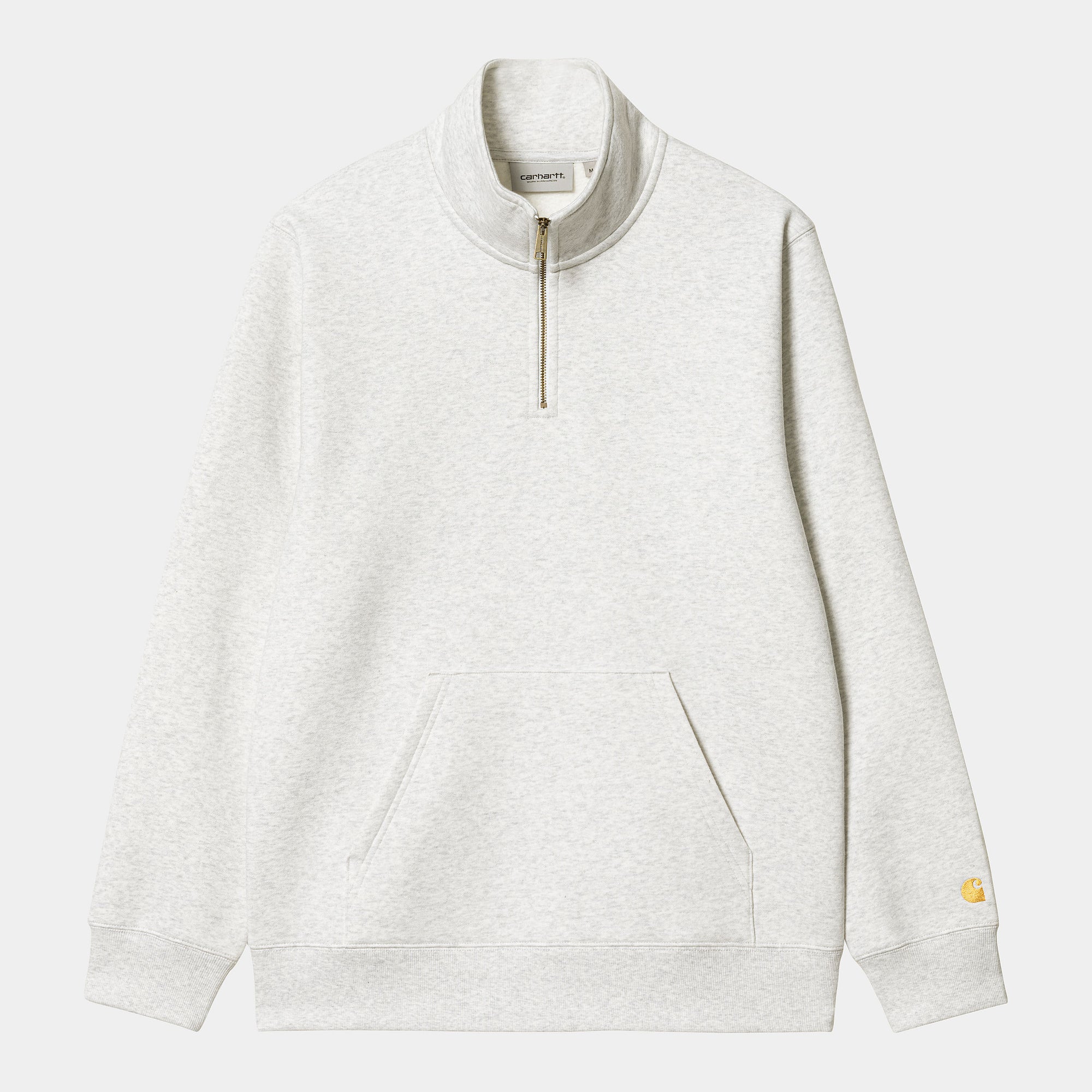 Carhartt WIP Chase Zip Neck - Ash Heather / Gold
