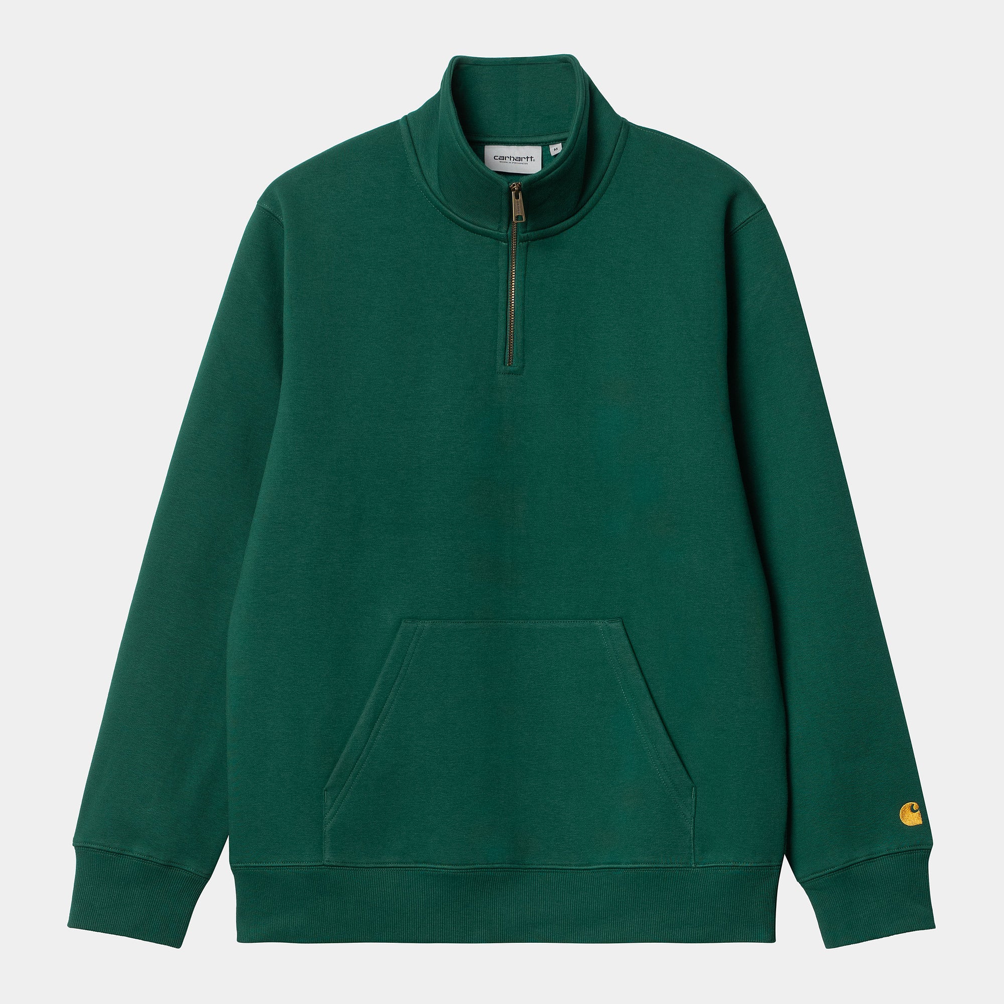 Carhartt WIP Chase Zip Neck Sweat - Chervil / Gold