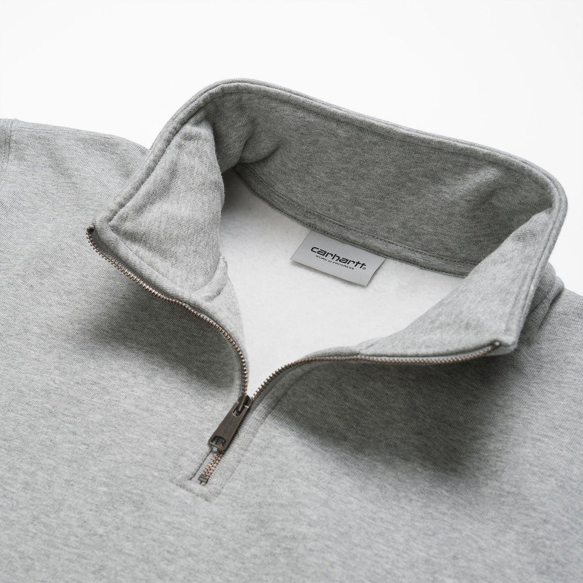 Carhartt WIP Chase Zip Neck - Grey Heather / Gold