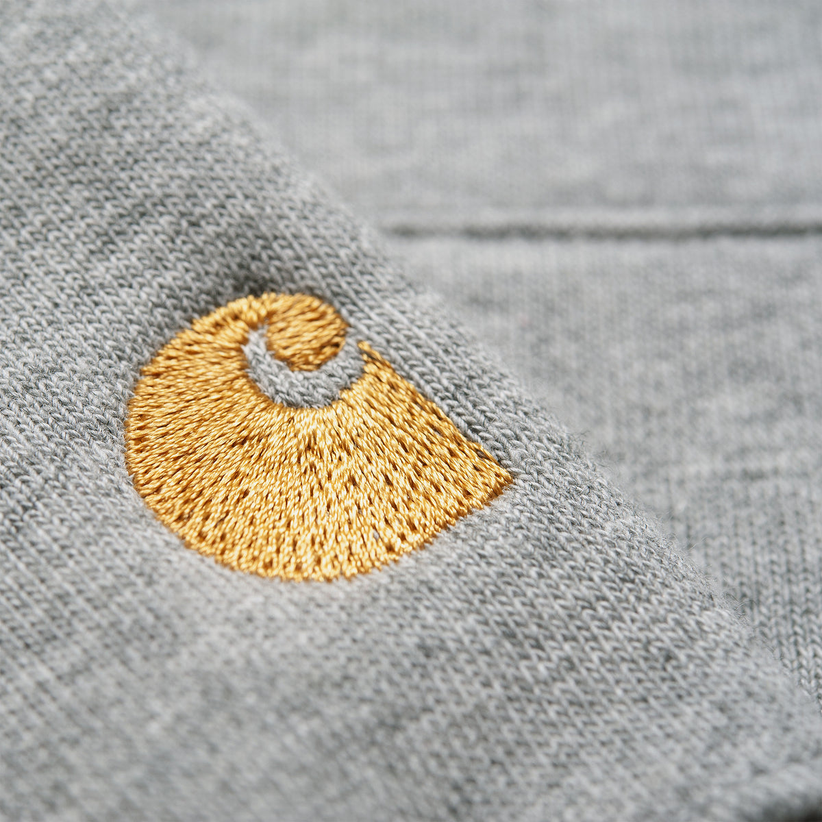 Carhartt WIP Chase Zip Neck - Grey Heather / Gold