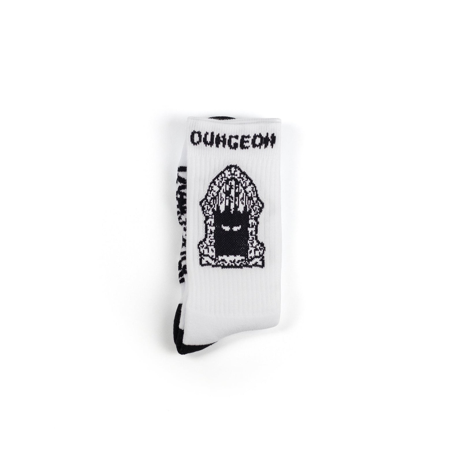 Dungeon Portcullis Socks - White / Black