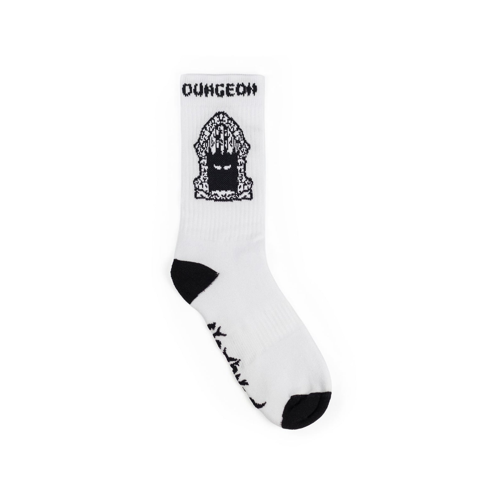 Dungeon Portcullis Socks - White / Black