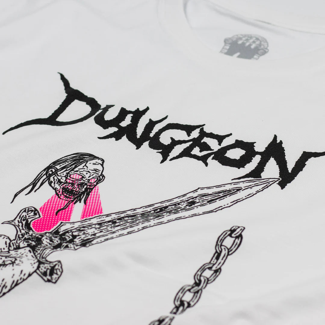 Dungeon Power Of Sword T-Shirt - White / Neon Pink
