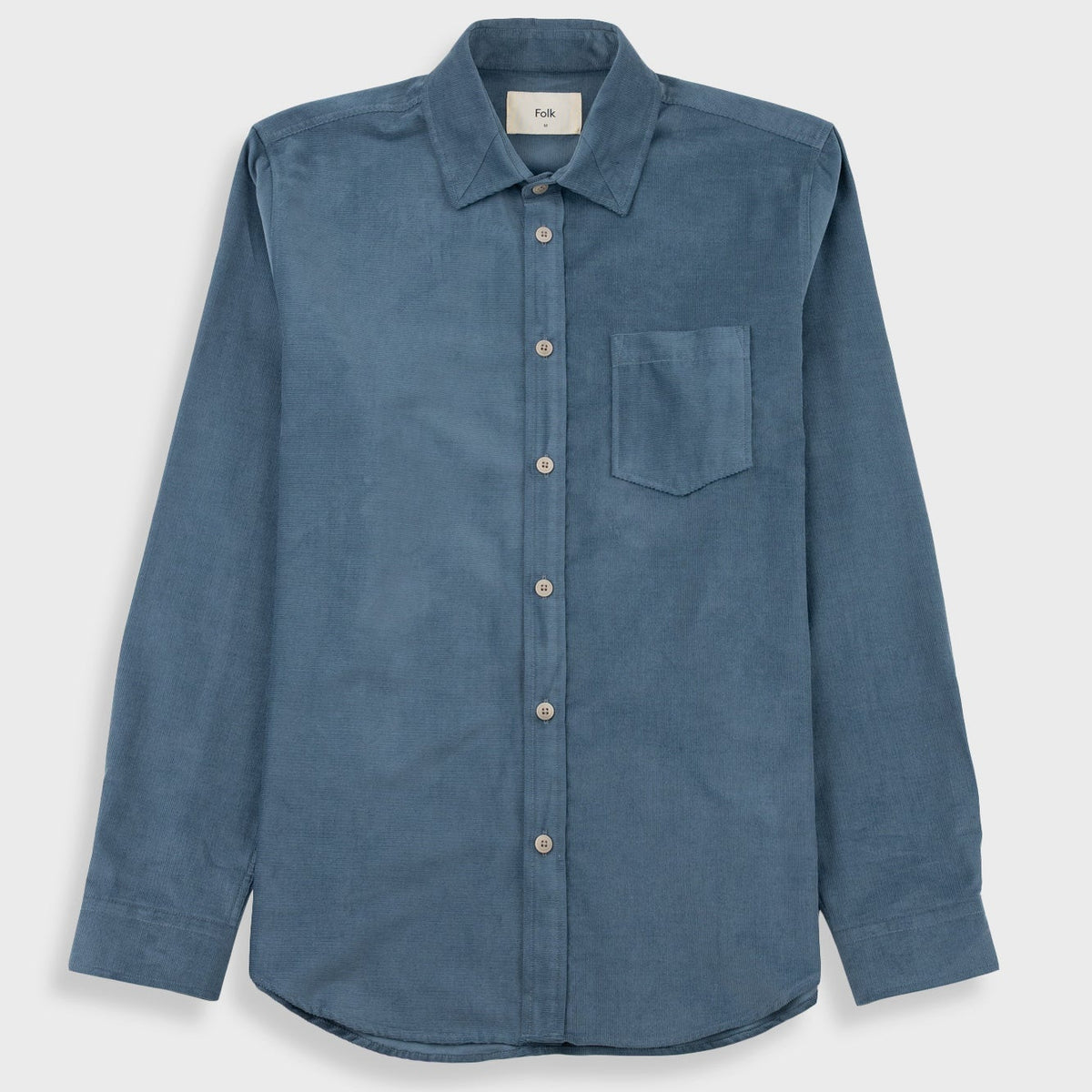 Folk Direction Babycord Shirt - Blue Oxide