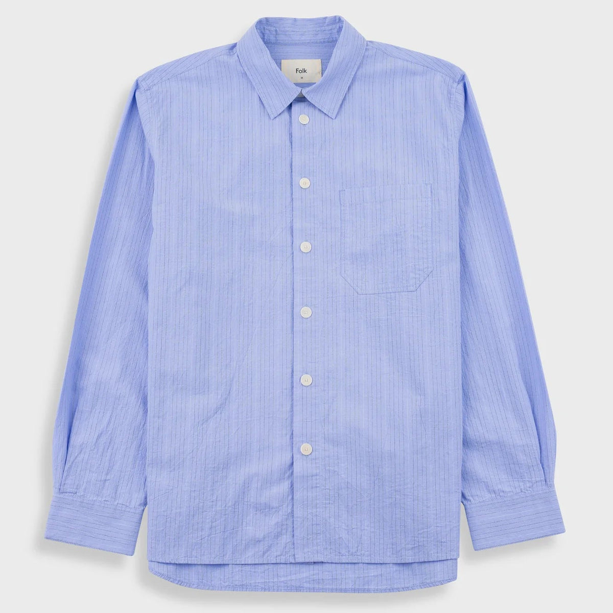Folk Easy Fit Shirt - Blue Fine Stripe