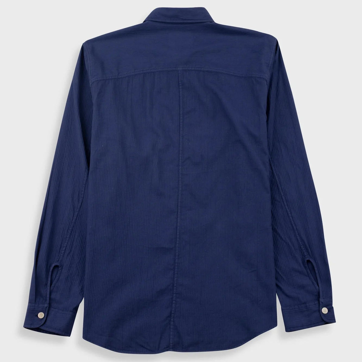 Folk Herringbone Curve Shirt - Soft Navy