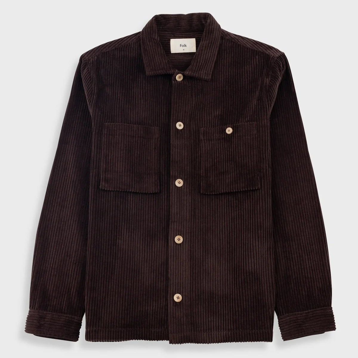 Folk Patch Overshirt - Espresso Chunky Cord