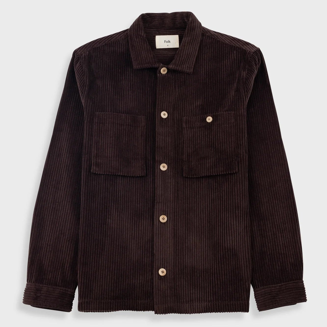 Folk Patch Overshirt - Espresso Chunky Cord