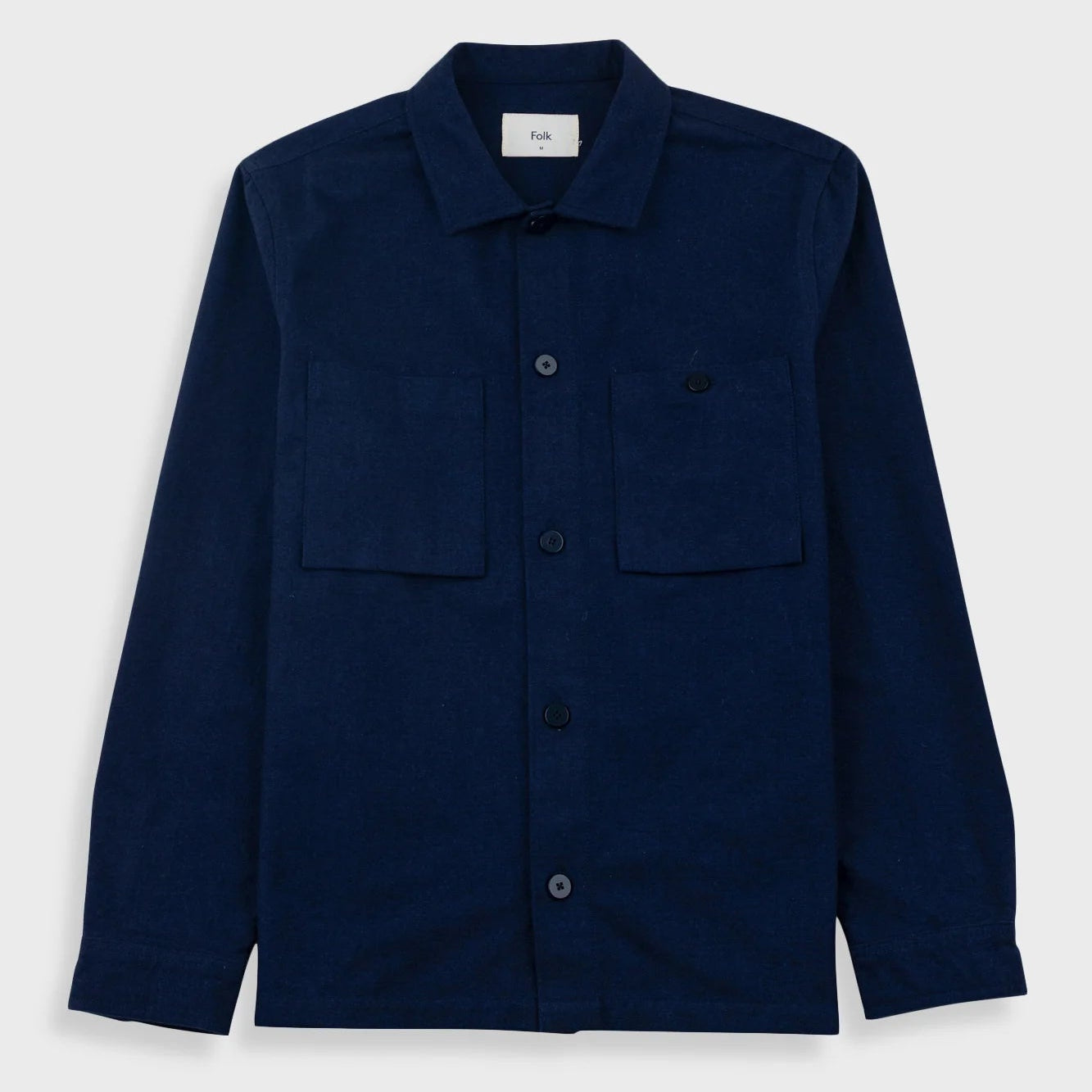 Folk Patch Overshirt - Navy Moleskin