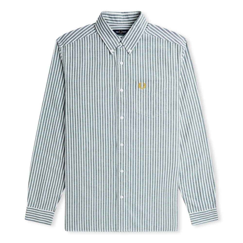 Fred Perry Stripe Oxford Shirt - Court Green