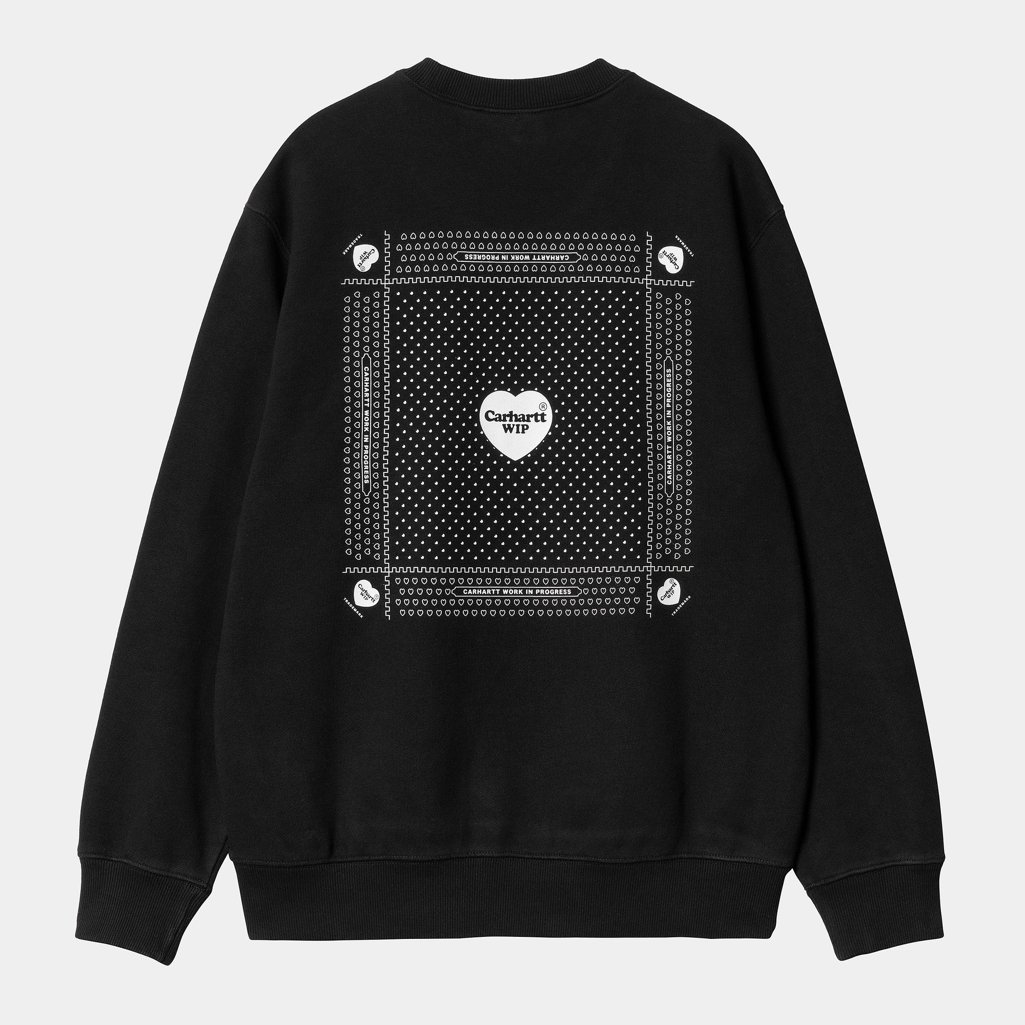 Carhartt WIP Heart Bandana Sweat - Black / White