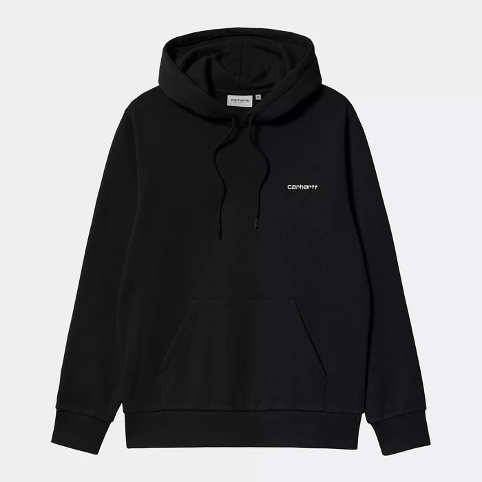 Carhartt WIP Hooded Script Embriodery Sweat - Black / White