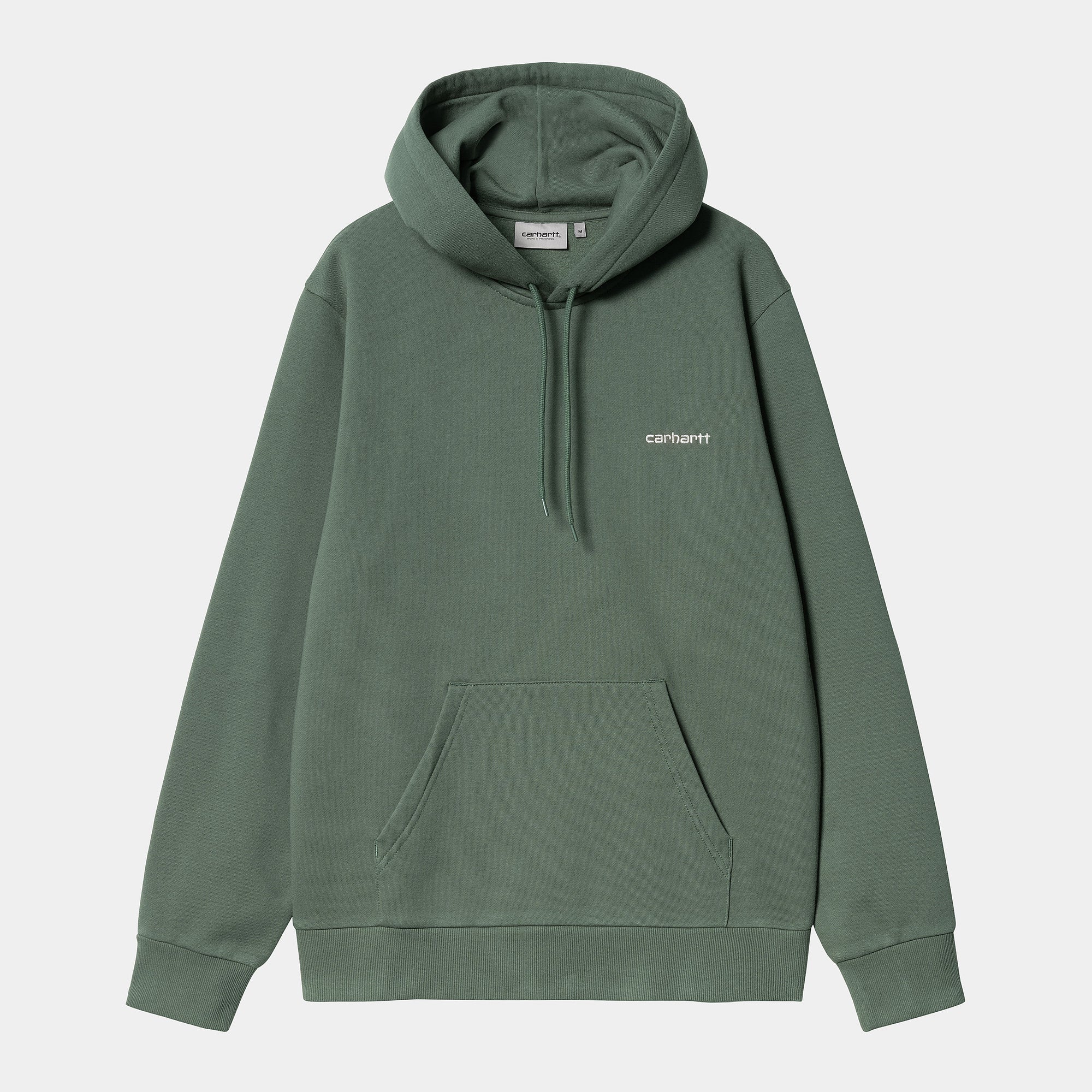 Carhartt WIP Hooded Script Embriodery Sweat - Park / White