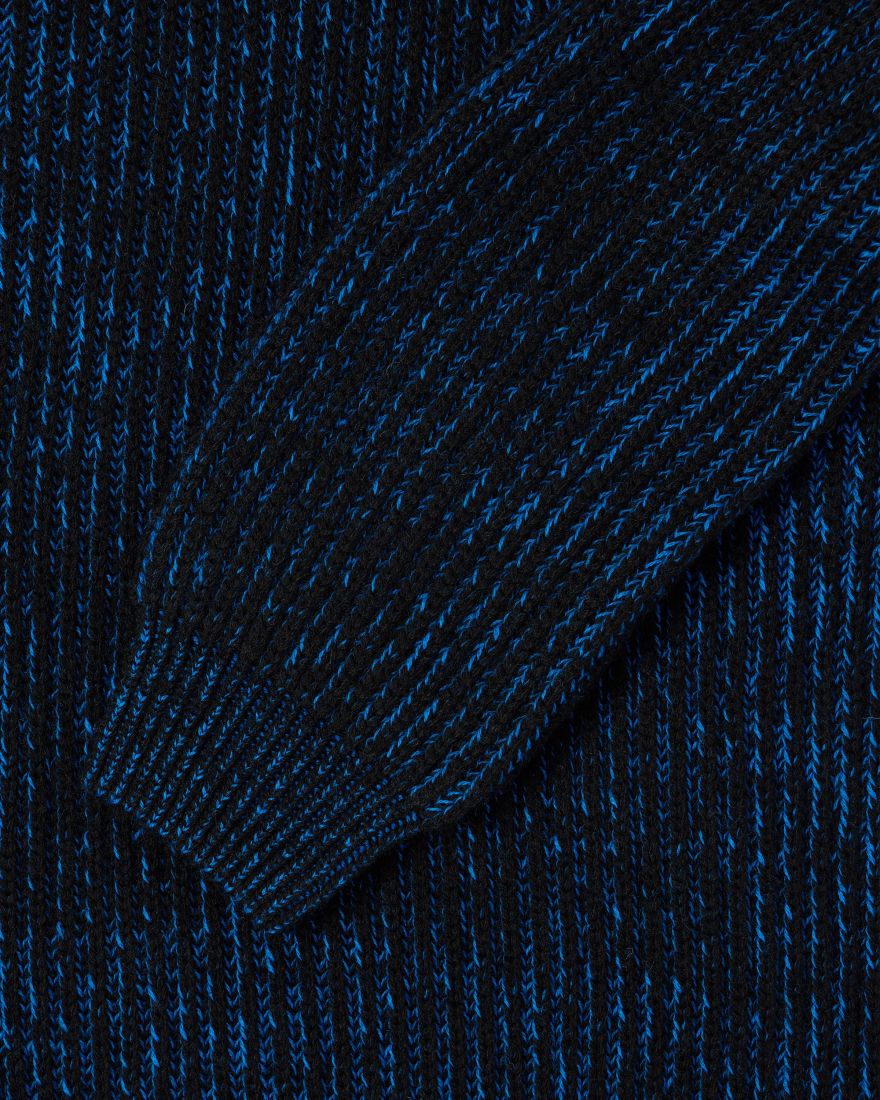 Edwin Roni High Collar Sweater - Black / Blue
