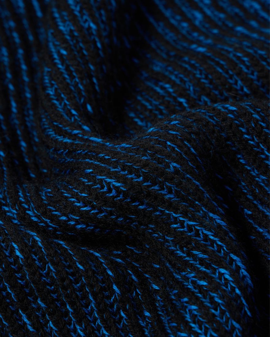 Edwin Roni High Collar Sweater - Black / Blue