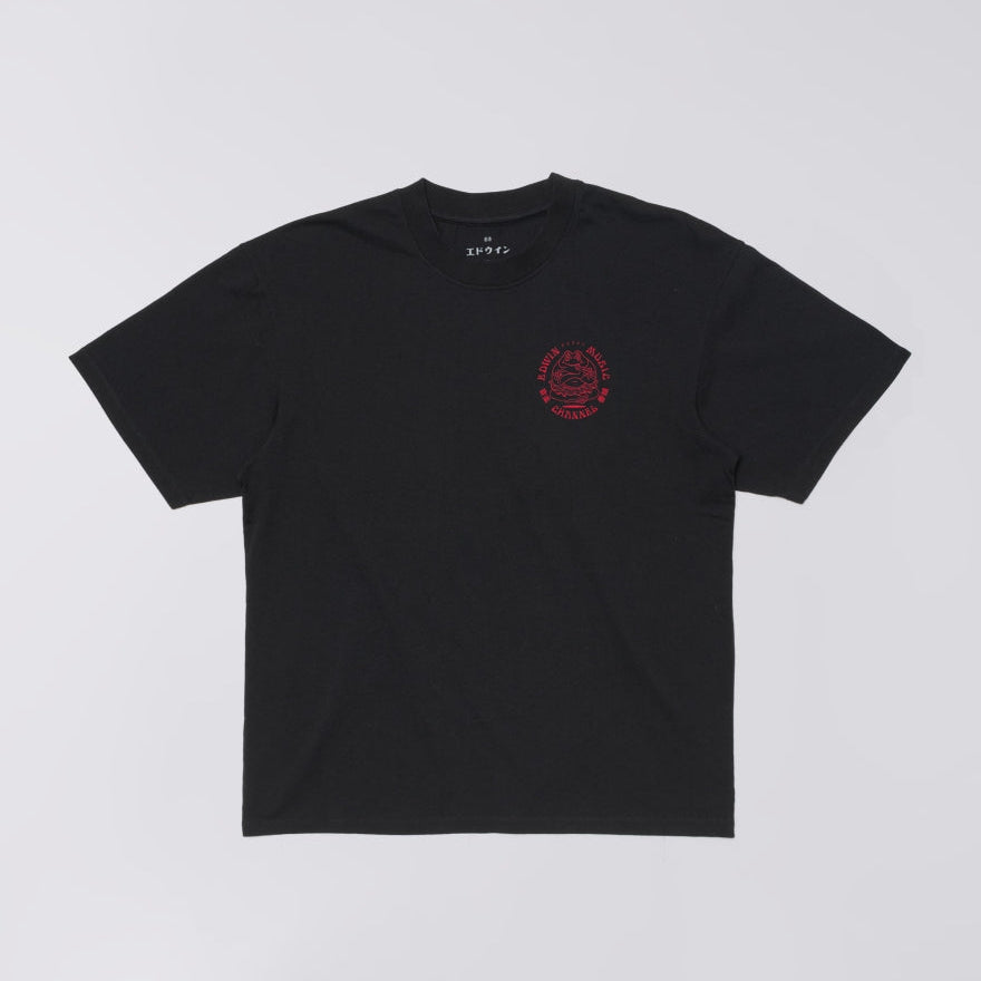 Edwin Music Channel T-Shirt - Black / Red