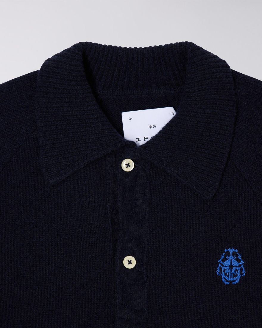 Edwin Mars Polo Cardigan Knit - Navy