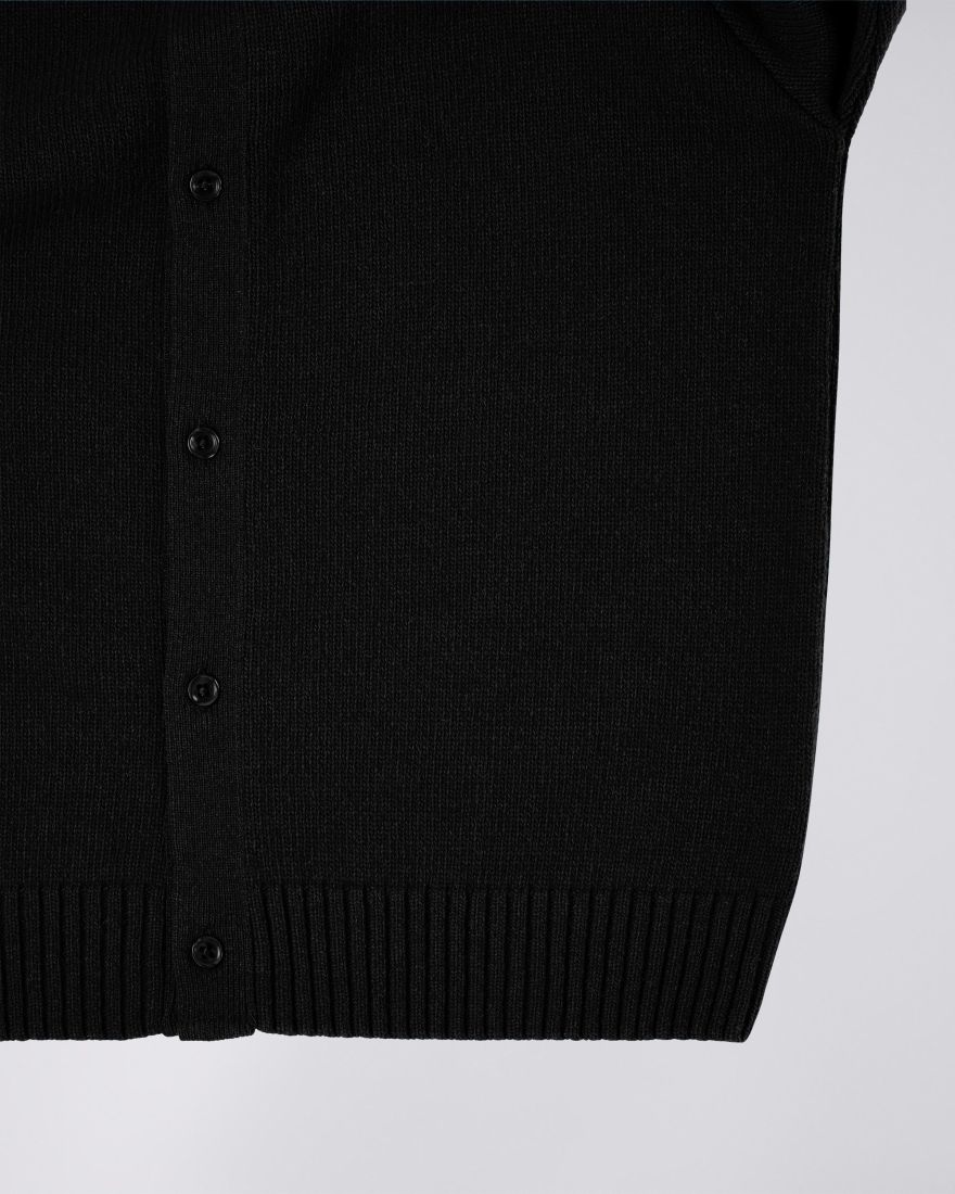 Edwin Mars Polo Cardigan - Black