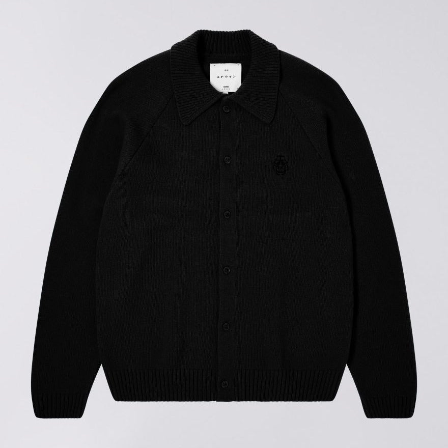Edwin Mars Polo Cardigan - Black