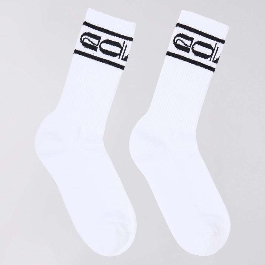 Edwin Striped Socks - White / Black