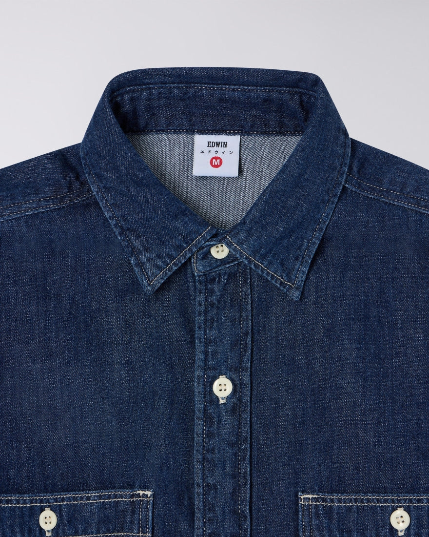 Edwin Work Shirt - Blue Dark Used