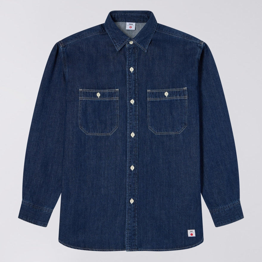 Edwin Work Shirt - Blue Dark Used