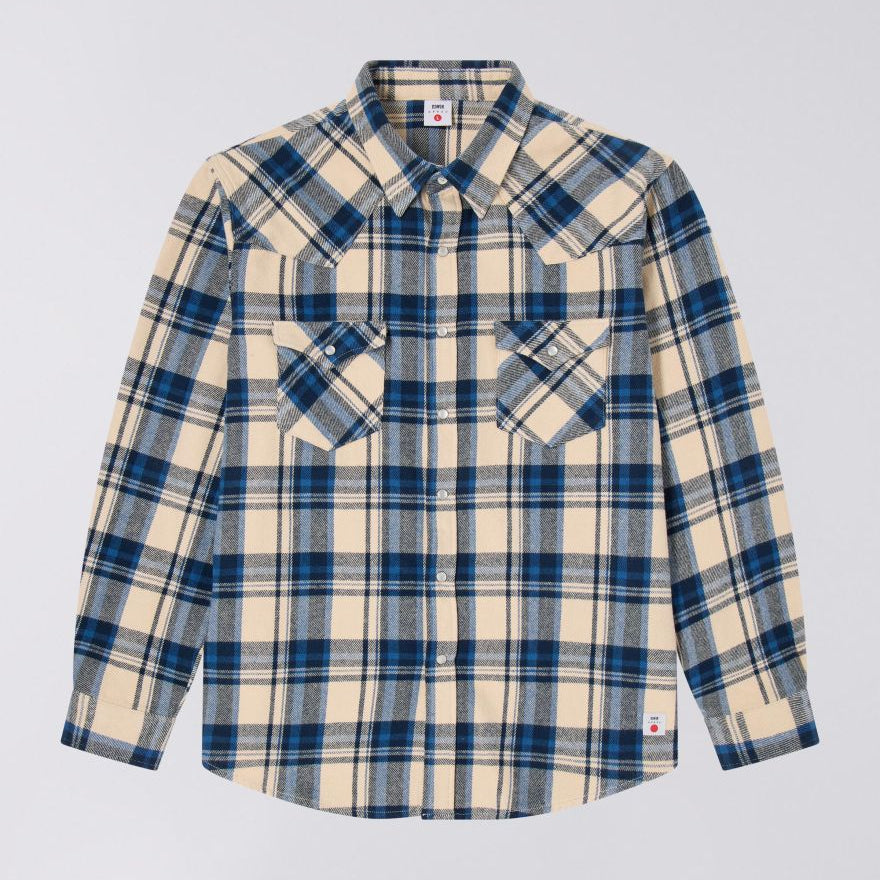 Edwin LS Work Shirt - Navy / Green