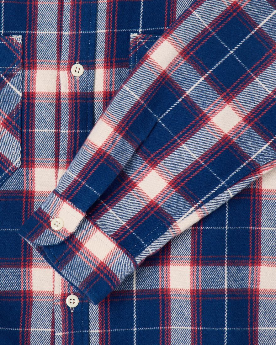 Edwin LS Work Shirt - Navy / Red