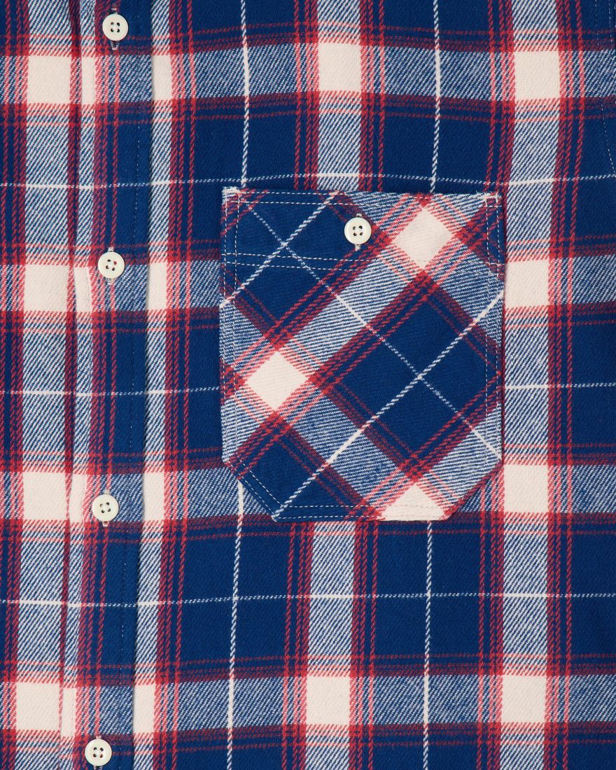 Edwin LS Work Shirt - Navy / Red