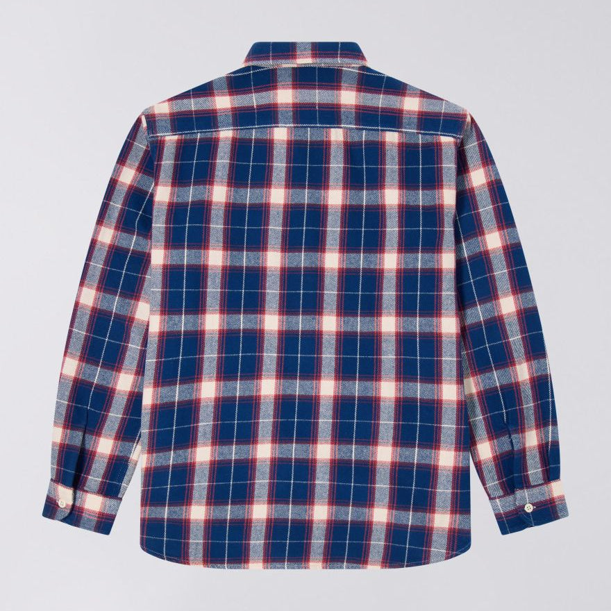 Edwin LS Work Shirt - Navy / Red