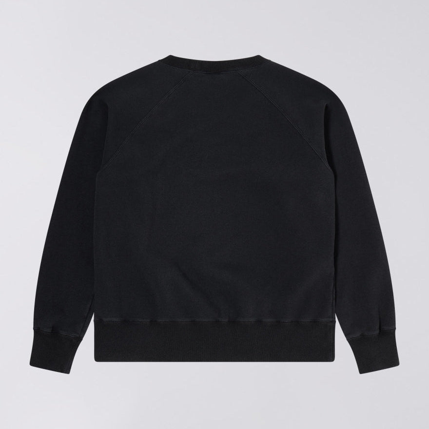 Edwin Raglan Sleeve Crew - Black