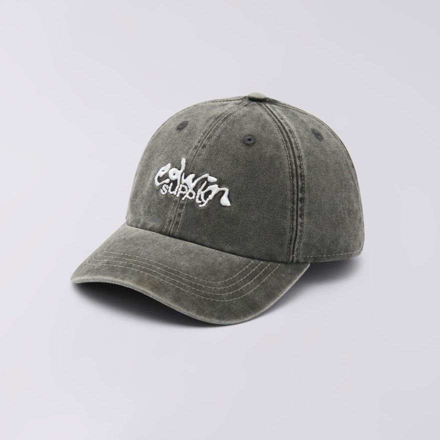 Edwin Soft Washed 6 Panel Cap - Black Stone Wash
