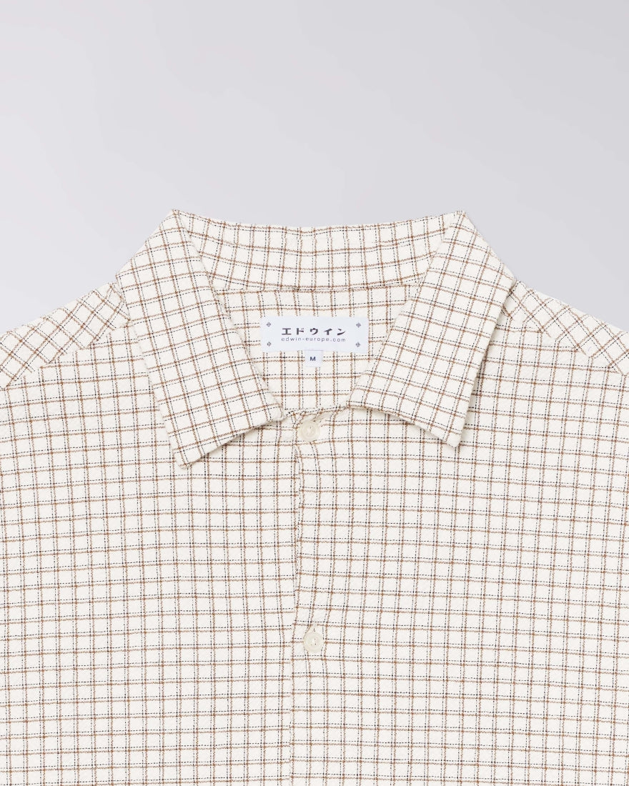 Edwin Zed Shirt - White / Brown