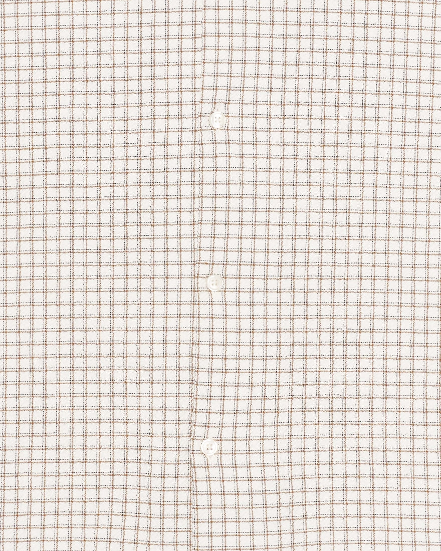 Edwin Zed Shirt - White / Brown