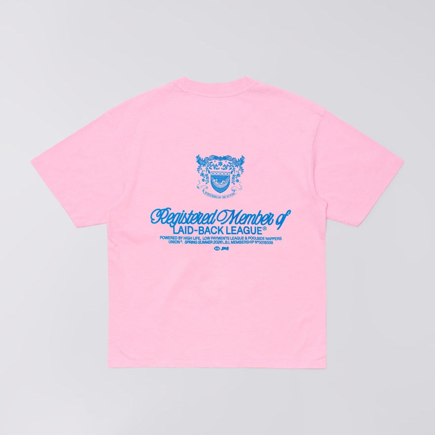 Edwin Laid Back League T-Shirt - Begonia Pink