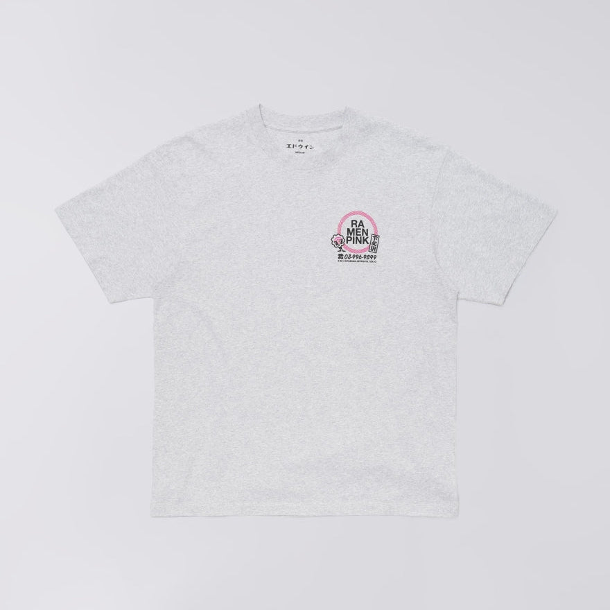 Edwin Ramen Pink T-Shirt - Grey Marl