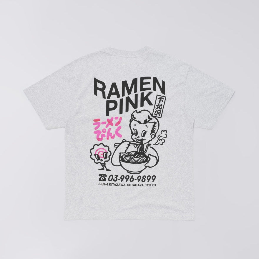 Edwin Ramen Pink T-Shirt - Grey Marl