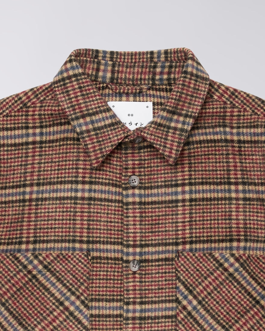 Edwin Julius Shirt - Burgundy / Blue