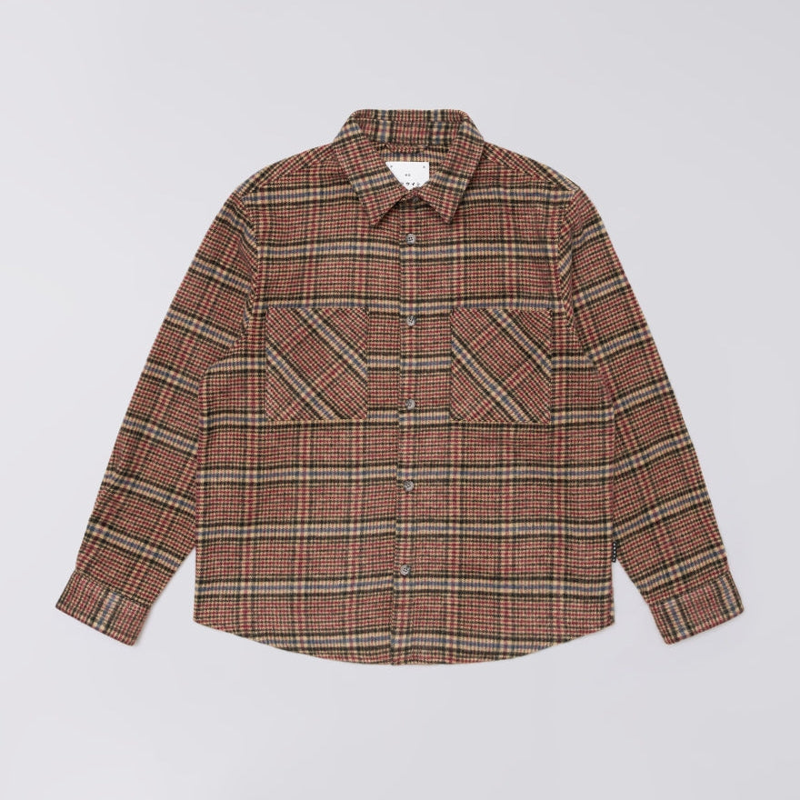 Edwin Julius Shirt - Burgundy / Blue