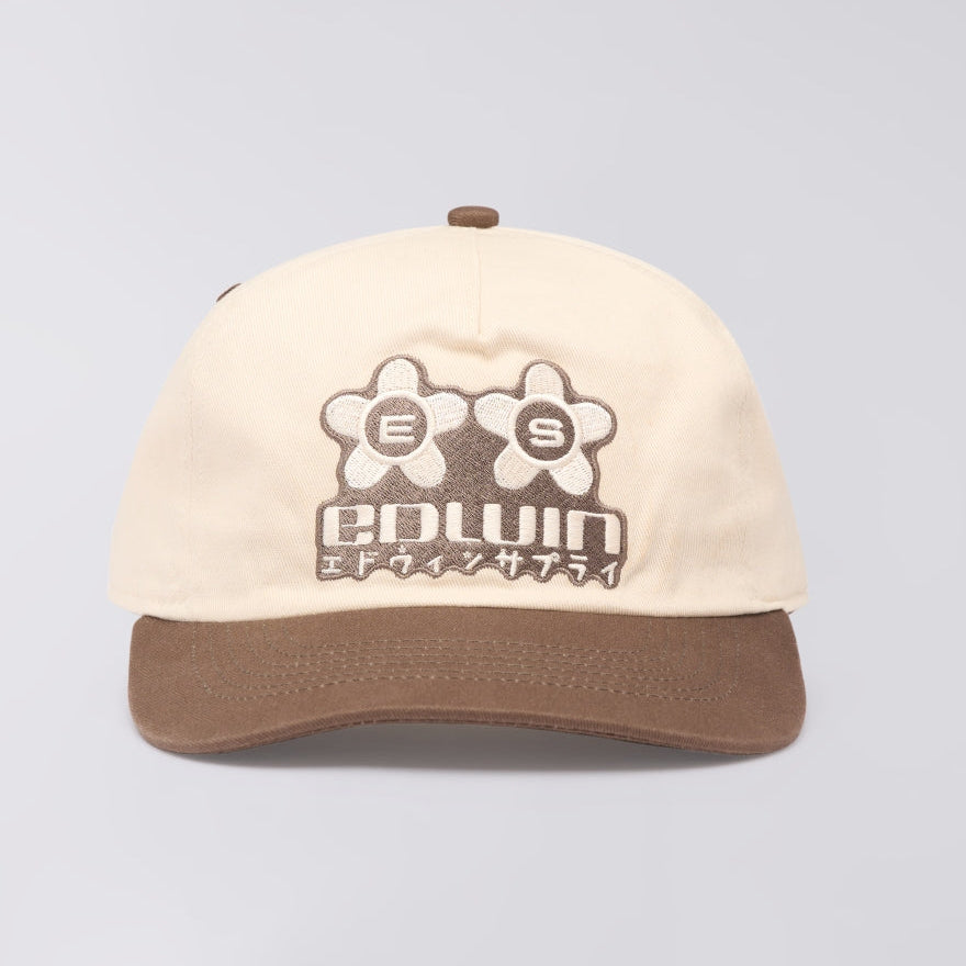 Edwin Sakura 5 Panel Cap - Brown / Beige