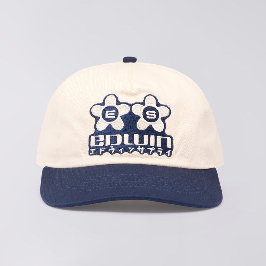 Edwin Sakura 5 Panel Cap - Maritime Blue / Whisper White