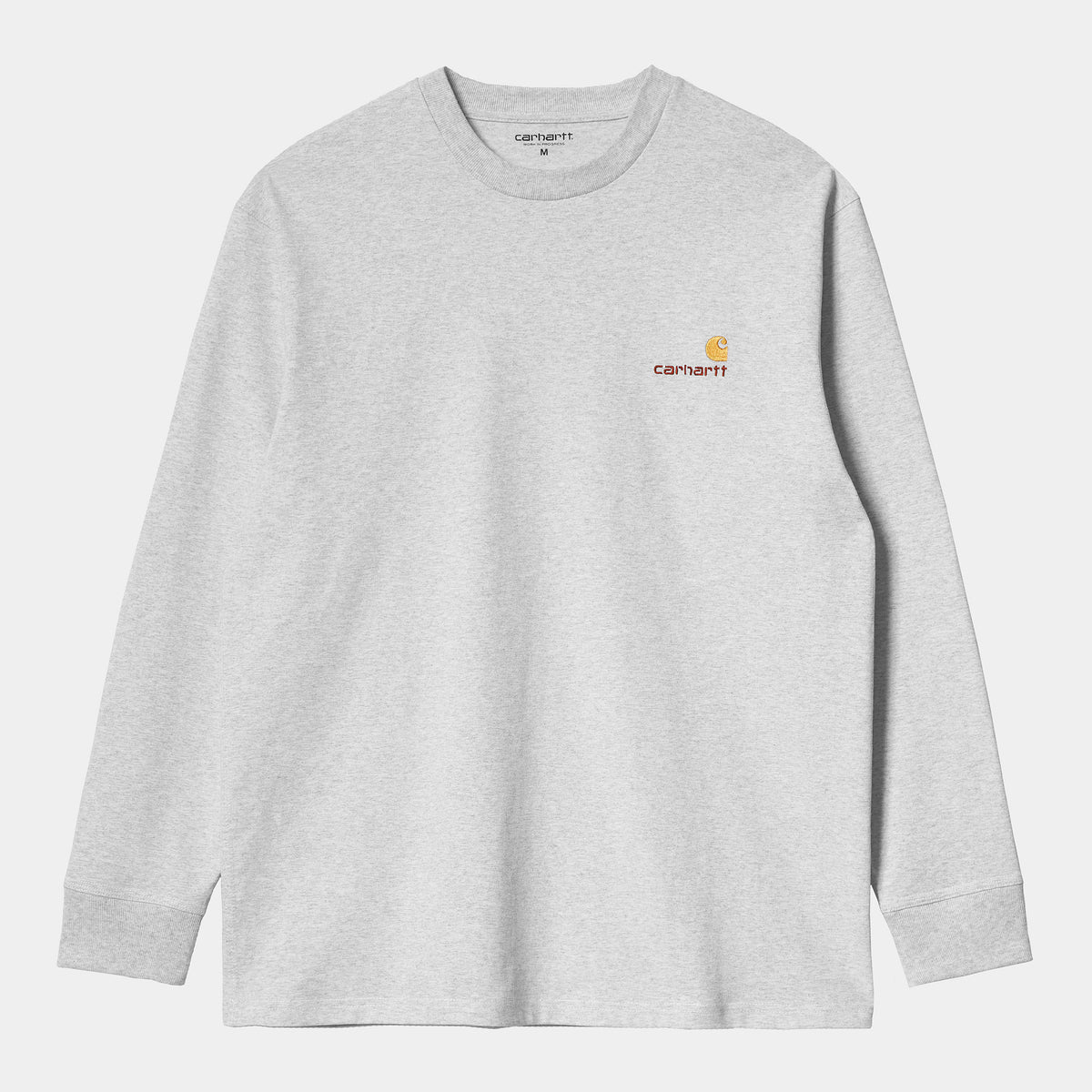 Carhartt WIP LS American Script T-Shirt - Ash Heather