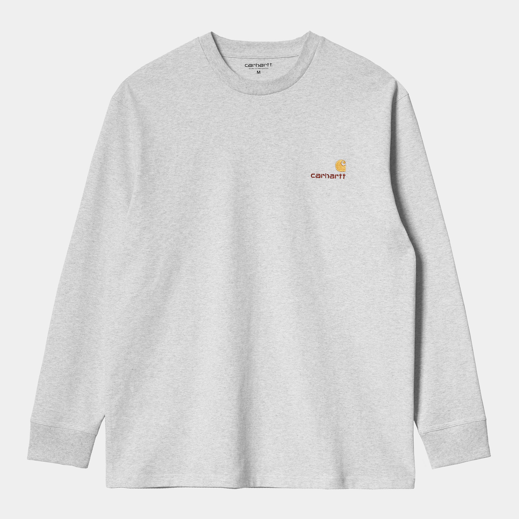 Carhartt WIP LS American Script T-Shirt - Ash Heather